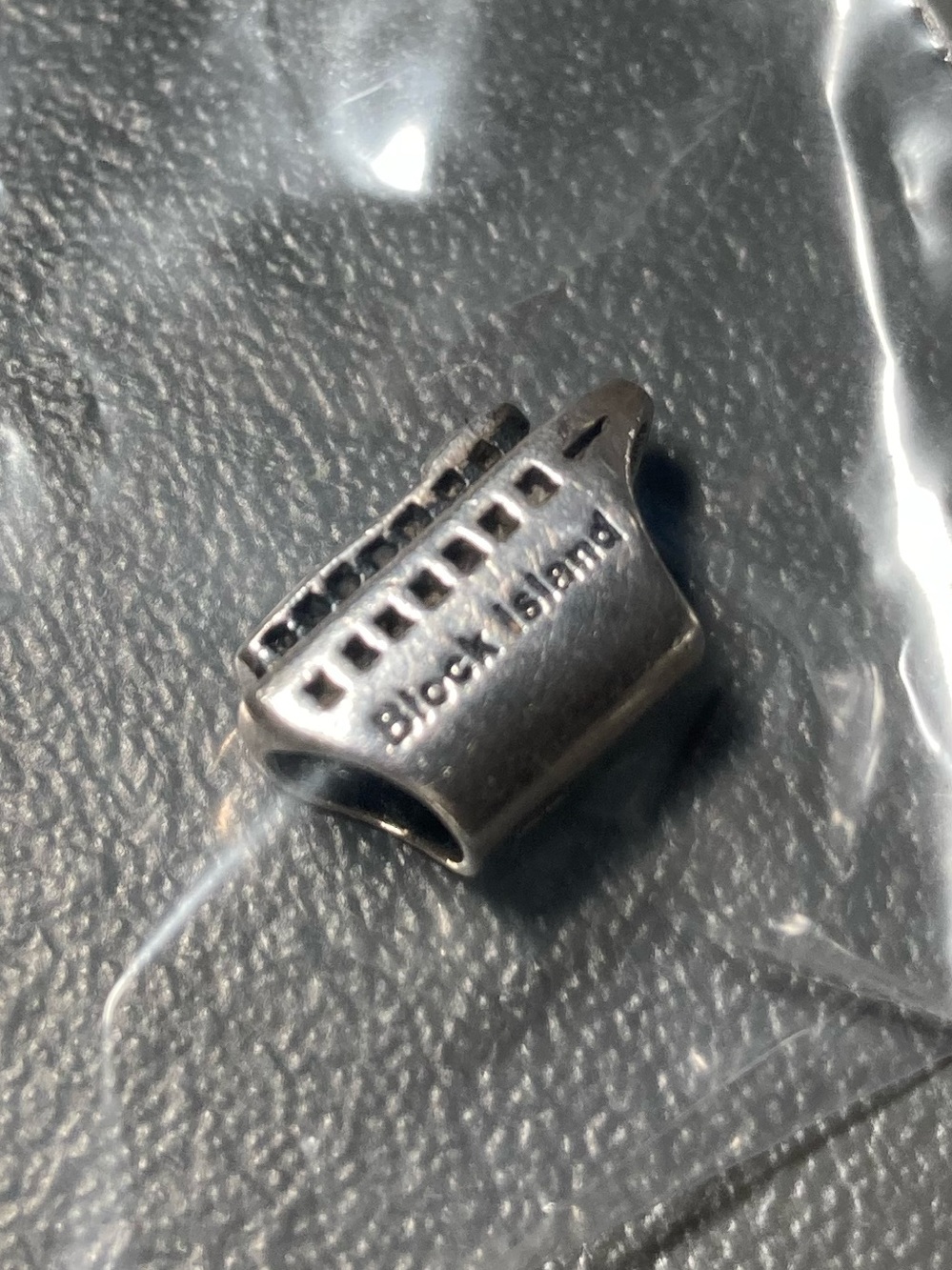 Block Island Ship Charm Solid sterling silver 925 rare fits pandora